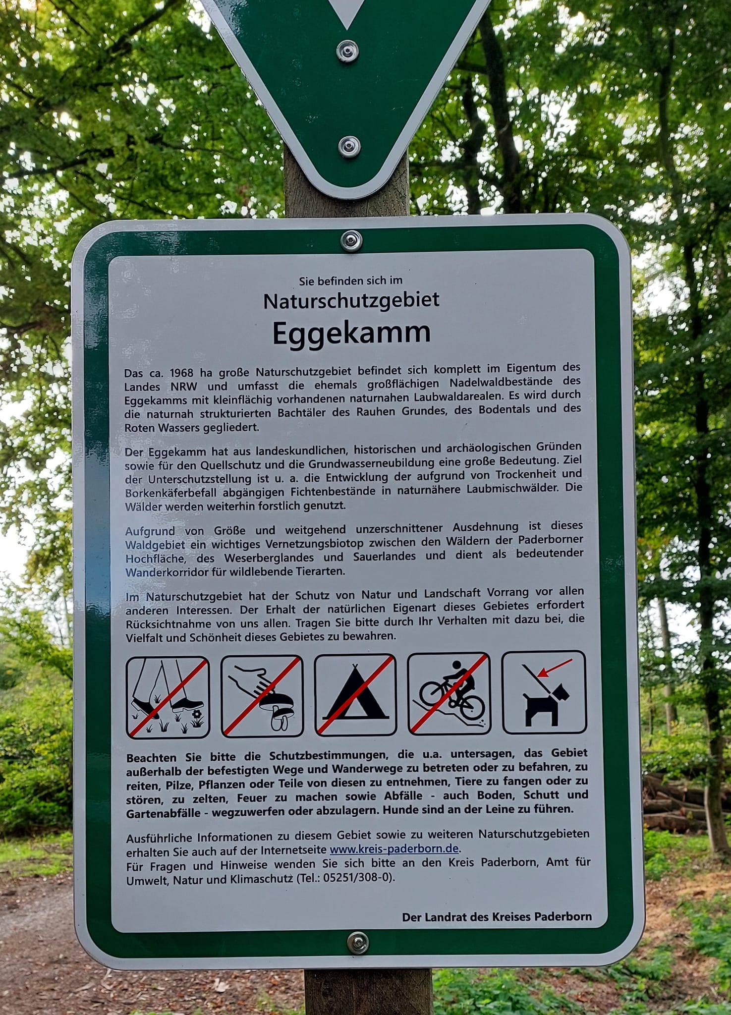 Naturschutzgebiet Eggekamm Schild